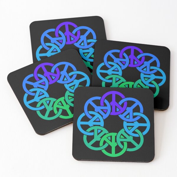 Item preview, Circle of Peace Signs (green to indigo) designed and sold by JMParadis.