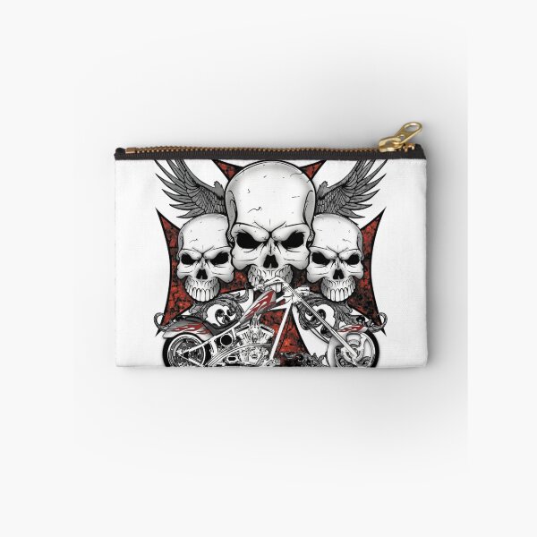 Item preview, Motorbike Skull Riders – Gritty Biker Emblem with Wings and Chains designed and sold by RaresS.