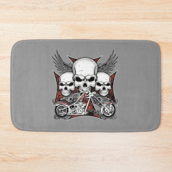 Item preview, Motorbike Skull Riders – Gritty Biker Emblem with Wings and Chains designed and sold by RaresS.