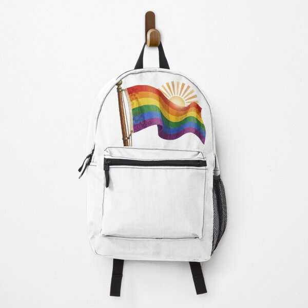 Item preview, Vintage 70s Groovy Pride Flag with Sunburst & Peace Signs designed and sold by Melian Vintage.