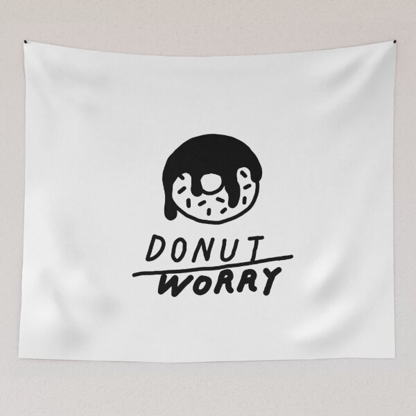 Item preview, Cute Donut Illustration, Donut Worry Funny Food Quote, Hand Drawn Bakery Doodle designed and sold by DaisyRooDesign.