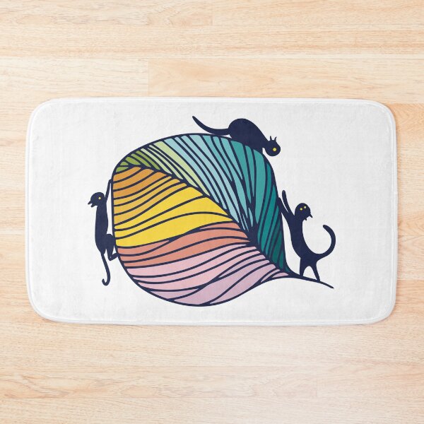 Item preview, Colorful Leaf with Black Cats designed and sold by IvysCreativityHouse.
