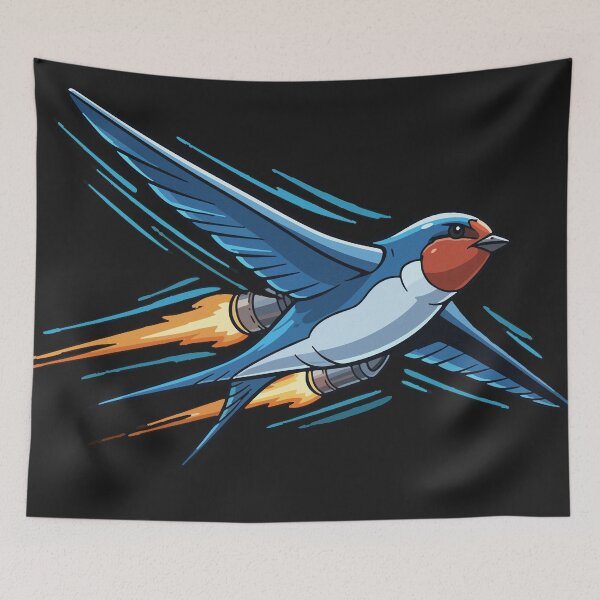Item preview, Jetpack Swallow Rocket Bird Graphic designed and sold by AwesomeBeyondLimits.