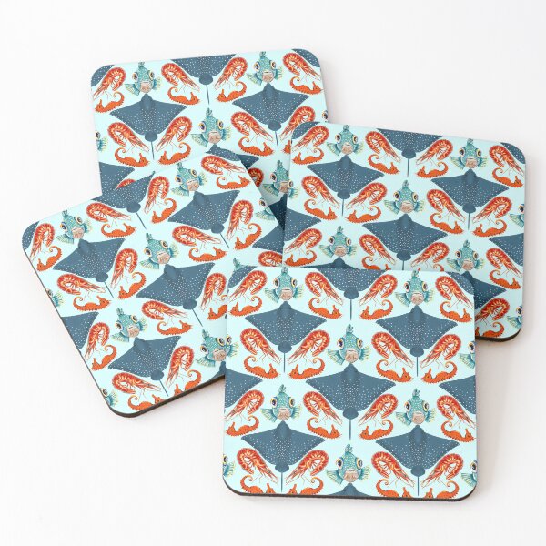Item preview, Ocean Life Coastal Pattern Collection | Seahorses, Stingrays, Tropical Fish & Shrimp | Nautical Marine Surface Pattern Designs designed and sold by VirtuallyCreativ .