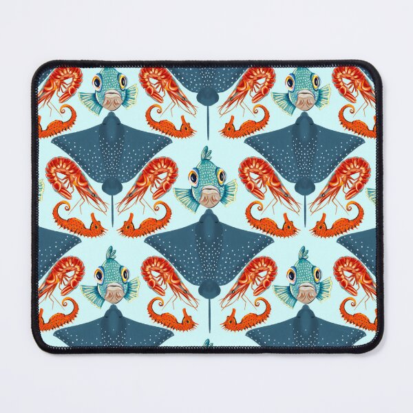 Item preview, Ocean Life Coastal Pattern Collection | Seahorses, Stingrays, Tropical Fish & Shrimp | Nautical Marine Surface Pattern Designs designed and sold by VirtuallyCreativ .