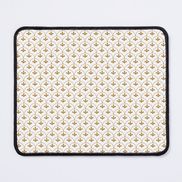 Item preview, Gold White Art Deco Scallop Fan Floral Pattern Elegant designed and sold by Zaya_art.