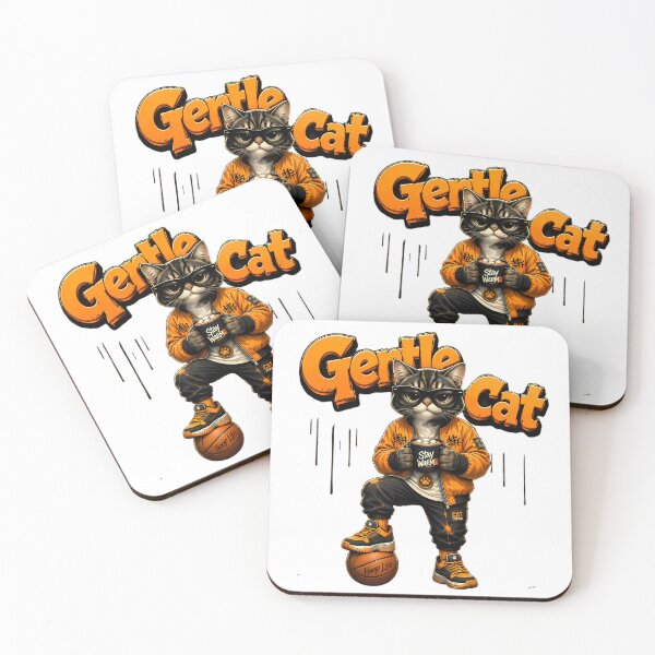 Item preview, Gentle Cat Streetwear Cartoon | Cool Cat with Hot Chocolate & Basketball Urban Graffiti Design designed and sold by wtalat123.