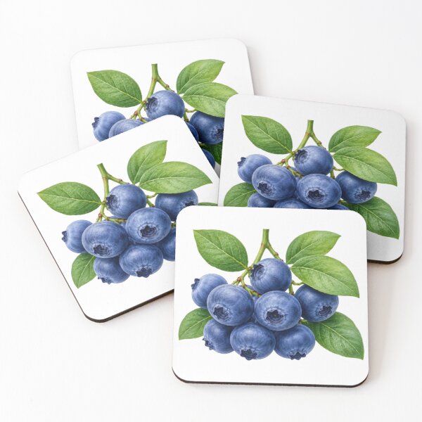 Item preview, Botanical blueberry fruit cluster with green leaves isolated designed and sold by Longsilp.