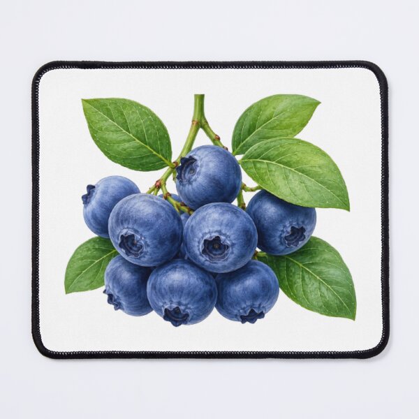 Item preview, Botanical blueberry fruit cluster with green leaves isolated designed and sold by Longsilp.