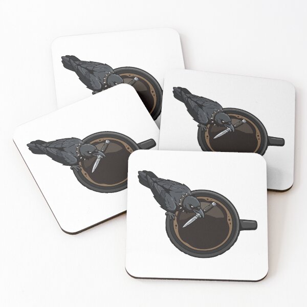 Item preview, Goth Crow Holding Knife Black Coffee Cup designed and sold by ArcApparel2020.