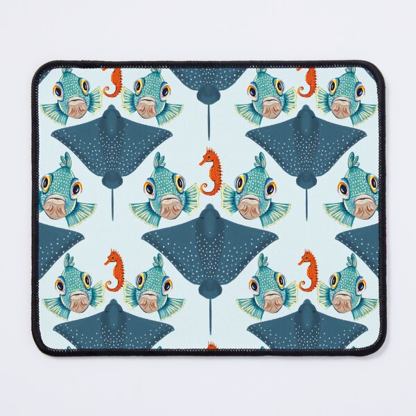 Item preview, Ocean Life Coastal Pattern Collection | Seahorses, Stingrays, Tropical Fish & Shrimp | Nautical Marine Surface Pattern Designs designed and sold by VirtuallyCreativ .