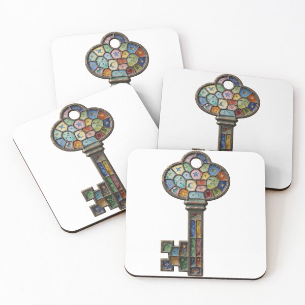 Item preview, Stained Glass Key Sticker | Fantasy Skeleton Key Art designed and sold by AillustriaAK.