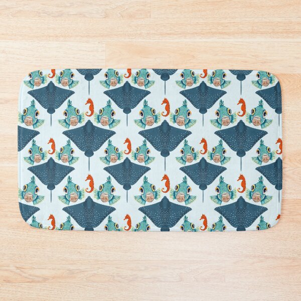 Item preview, Ocean Life Coastal Pattern Collection | Seahorses, Stingrays, Tropical Fish & Shrimp | Nautical Marine Surface Pattern Designs designed and sold by VirtuallyCreativ .