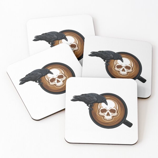 Item preview, Moody Raven Skull Latte Art Coffee designed and sold by ArcApparel2020.