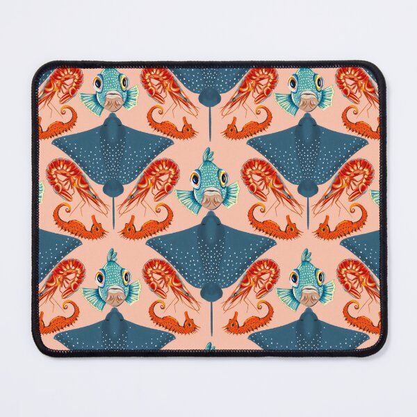 Item preview, Ocean Life Coastal Pattern Collection | Seahorses, Stingrays, Tropical Fish & Shrimp | Nautical Marine Surface Pattern Designs designed and sold by VirtuallyCreativ .