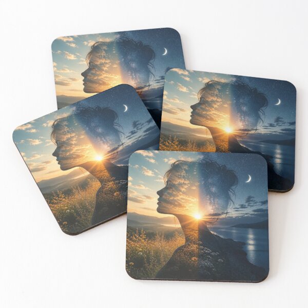 Item preview, Day Night Woman Silhouette Double Exposure Landscape designed and sold by Pioneer Spirit Market.