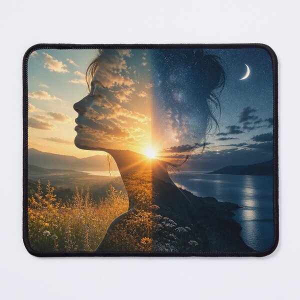 Item preview, Day Night Woman Silhouette Double Exposure Landscape designed and sold by Pioneer Spirit Market.