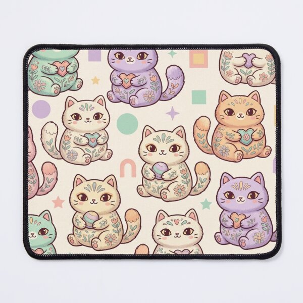 Item preview, Cute Kawaii Pastel Cats Pattern designed and sold by Iampoji.