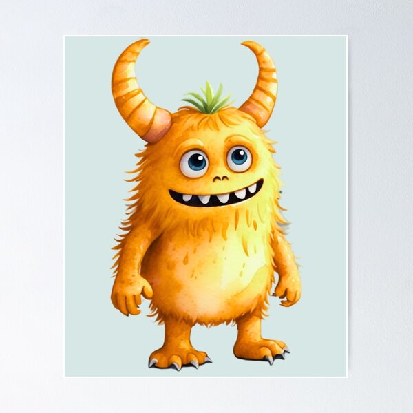 Item preview, Little pumpkin monster. Minimalistic baby monster. designed and sold by NewtBoo.