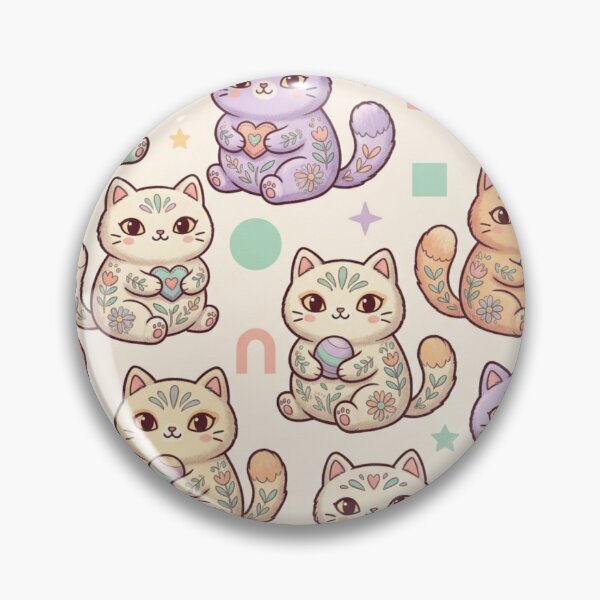 Item preview, Cute Kawaii Pastel Cats Pattern designed and sold by Iampoji.
