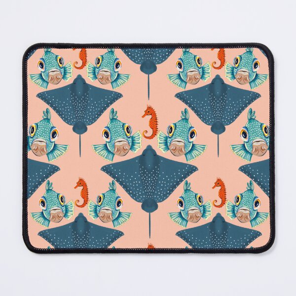 Item preview, Ocean Life Coastal Pattern Collection | Seahorses, Stingrays, Tropical Fish & Shrimp | Nautical Marine Surface Pattern Designs designed and sold by VirtuallyCreativ .