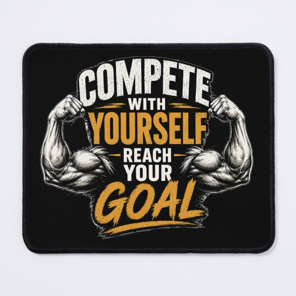 Item preview, Compete With Yourself Reach Your Goals Motivational Gym Fitness T-Shirt designed and sold by @SHINTOSARTSTORE.