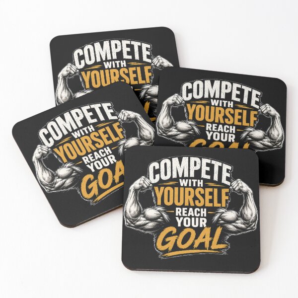 Item preview, Compete With Yourself Reach Your Goals Motivational Gym Fitness T-Shirt designed and sold by @SHINTOSARTSTORE.