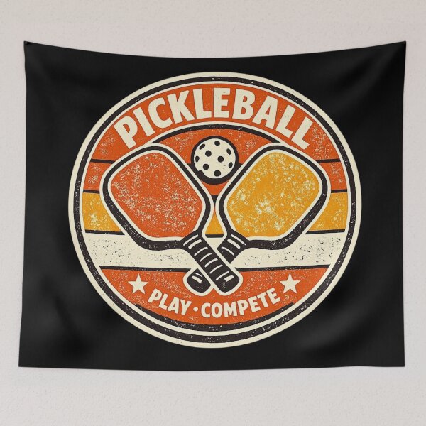 Item preview, Pickleball Retro Badge – 1970s Vintage Sports Design designed and sold by Timeless Junction.