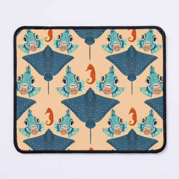 Item preview, Ocean Life Coastal Pattern Collection | Seahorses, Stingrays, Tropical Fish & Shrimp | Nautical Marine Surface Pattern Designs designed and sold by VirtuallyCreativ .