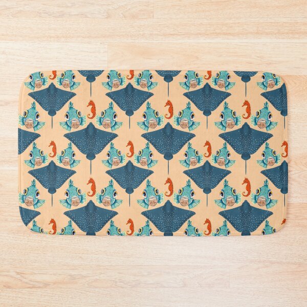 Item preview, Ocean Life Coastal Pattern Collection | Seahorses, Stingrays, Tropical Fish & Shrimp | Nautical Marine Surface Pattern Designs designed and sold by VirtuallyCreativ .
