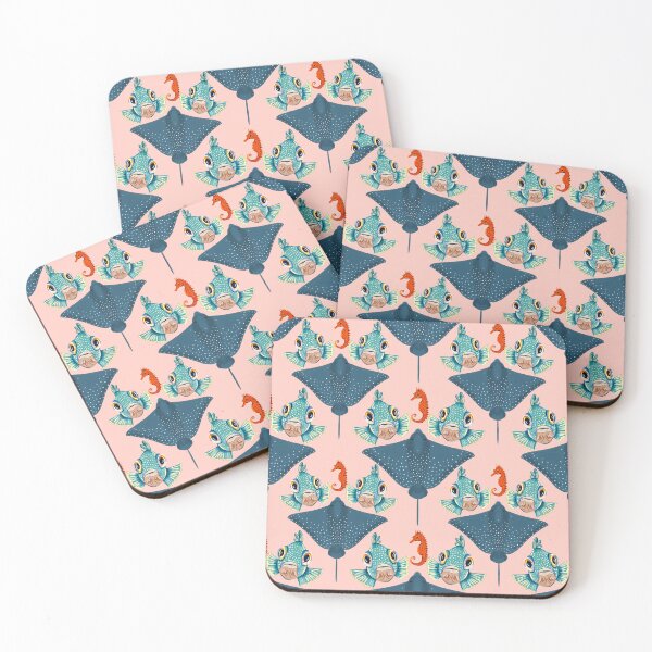Item preview, Ocean Life Coastal Pattern Collection | Seahorses, Stingrays, Tropical Fish & Shrimp | Nautical Marine Surface Pattern Designs designed and sold by VirtuallyCreativ .