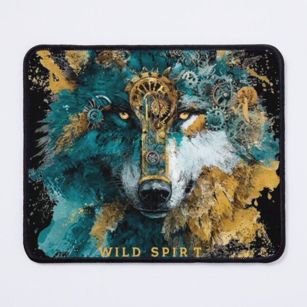 Item preview, Wild Spirit Wolf Steampunk T-Shirt Iron Fangs Design designed and sold by Dream Weave Studio.