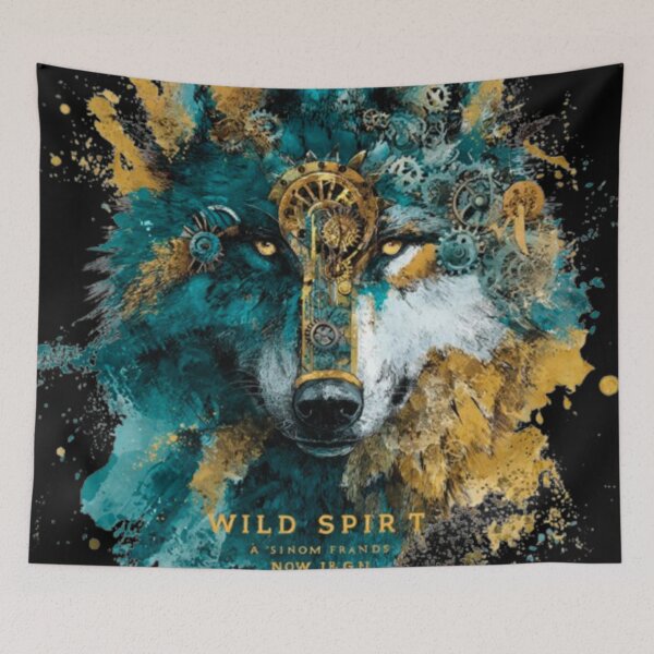 Item preview, Wild Spirit Wolf Steampunk T-Shirt Iron Fangs Design designed and sold by Dream Weave Studio.