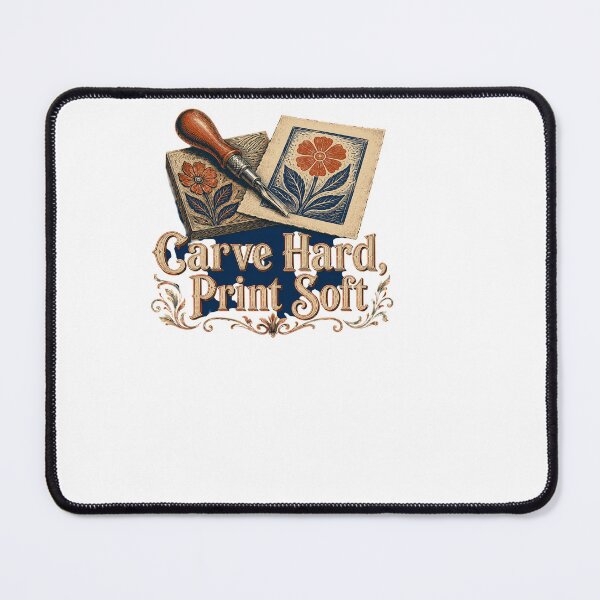 Item preview, Carve Hard, Print Soft - Linocut Humor designed and sold by BinAlgoPix.