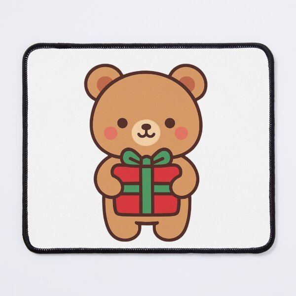 Item preview, Gift of Joy Bear - Holiday Kawaii Sticker designed and sold by foryouandyours.