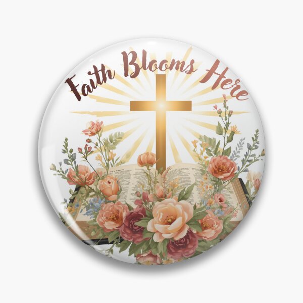 Item preview, Faith Blooms Here: Inspirational Christian Wall Art designed and sold by MaryvonLogg.