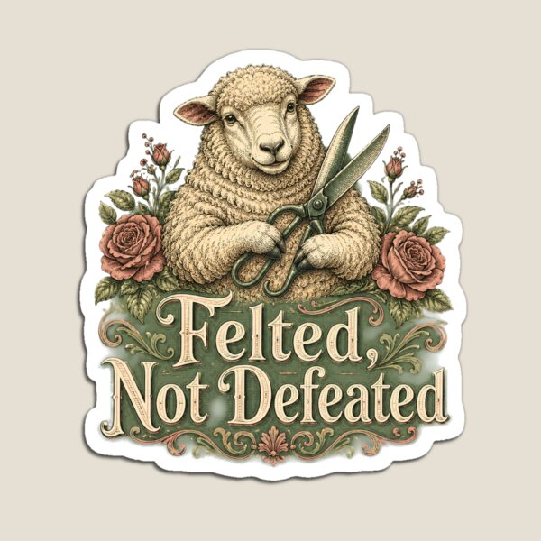 Item preview, Felted, Not Defeated - Wool Felting Humor designed and sold by BinAlgoPix.