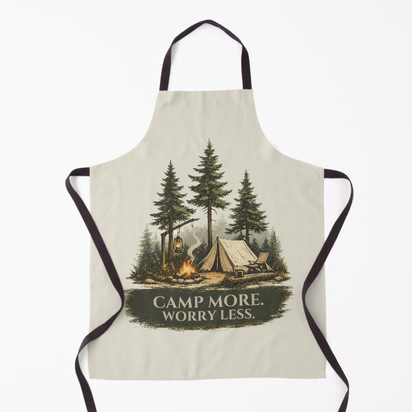 Item preview, Camp More Worry Less Camping Shirt | Vintage Camping Illustration designed and sold by Bound for Wonder.