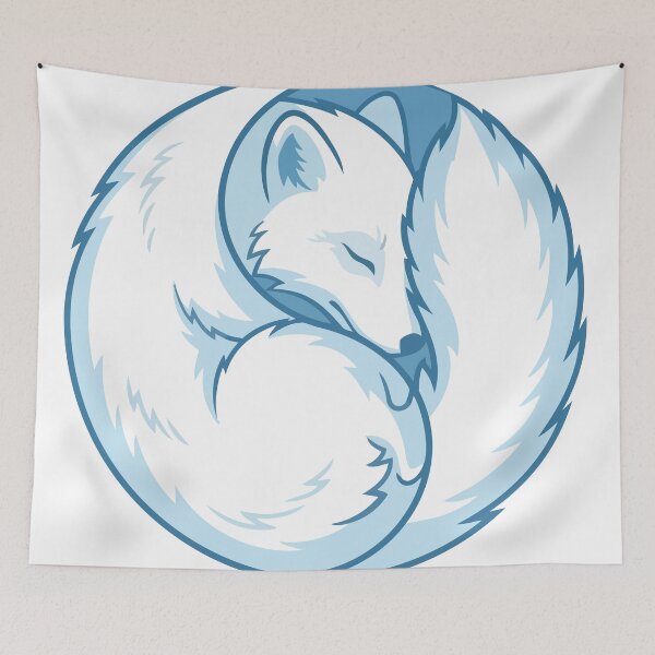 Item preview, Curled Arctic Fox Zen Sleeping Circle designed and sold by Arc2020.