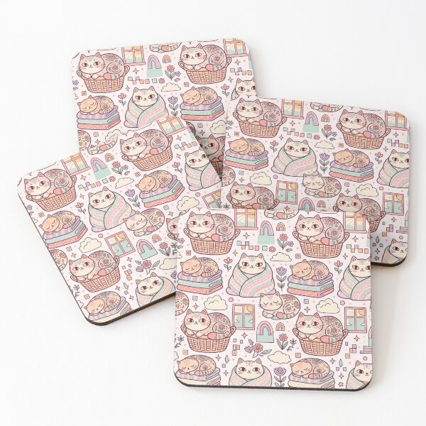 Item preview, Cozy Cats In Blankets Pattern designed and sold by Iampoji.
