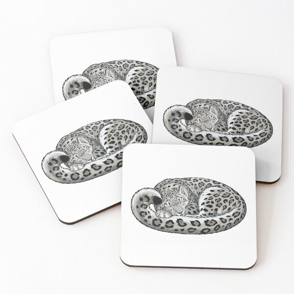 Item preview, Sleeping Snow Leopard Fluffy Tail Circle designed and sold by ArcApparel2020.
