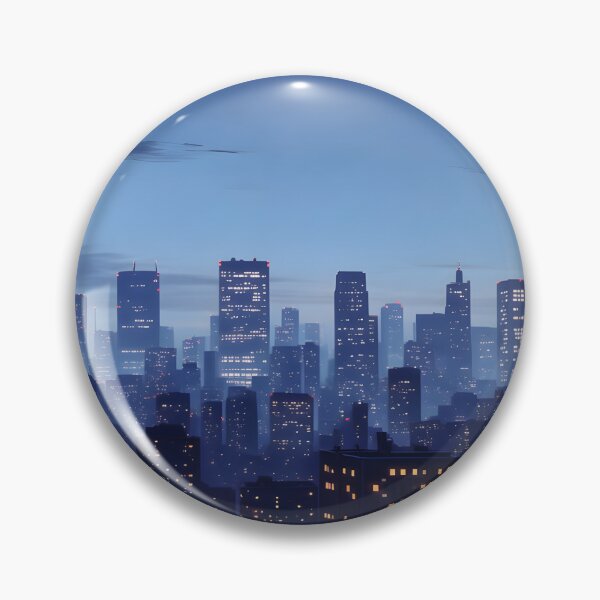 Item preview, Cyberpunk City Skyline at Dusk | Anime Neon Cityscape Wide Print designed and sold by theloomvale.