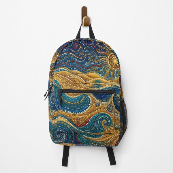 Item preview, Aboriginal Inspired Dot Art - Dreamy Sunny Sea Waves Pattern designed and sold by GrinGalore.