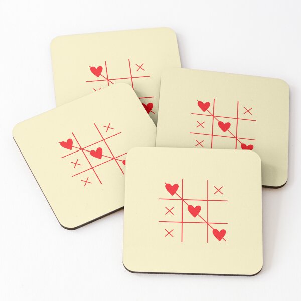 Item preview, Red Heart Aesthetic Tic Tac Toe Design designed and sold by Blushbomb.