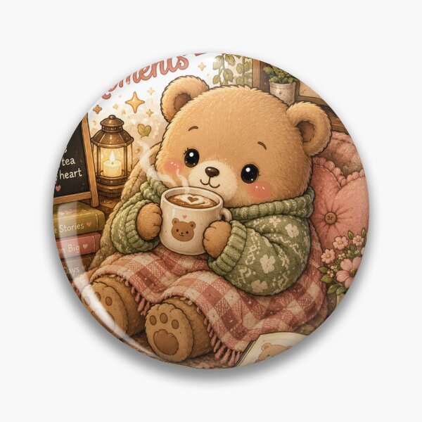 Item preview, Cozy Moments Cute Teddy Bear Sticker | Kawaii Tea & Books Aesthetic designed and sold by happyhub786.