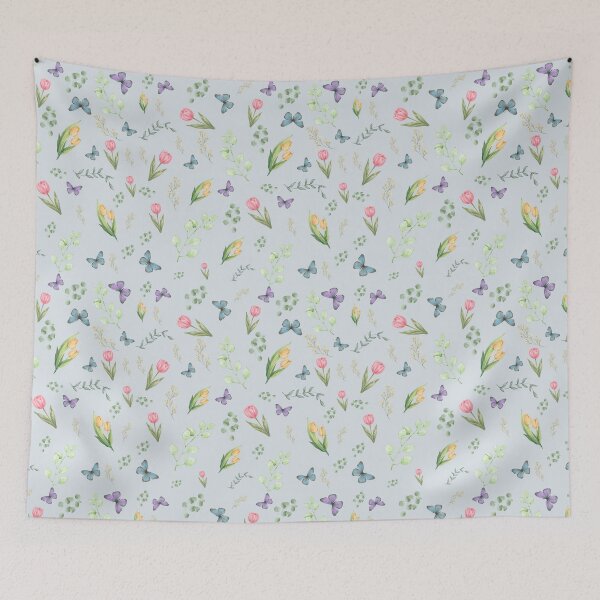 Item preview,  Minimal dusty blue Botanical Seamless Pattern designed and sold by Formvia Studio.