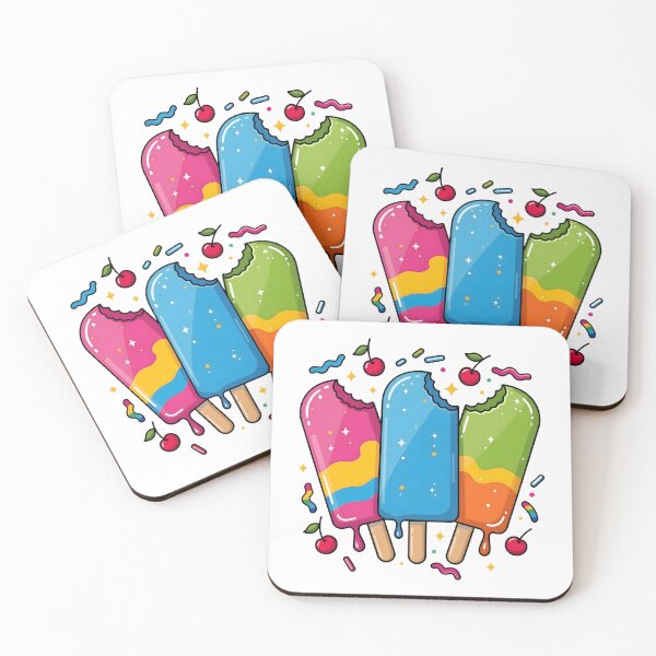 Item preview, delicious colorful cheerful popsicle designed and sold by octozap.