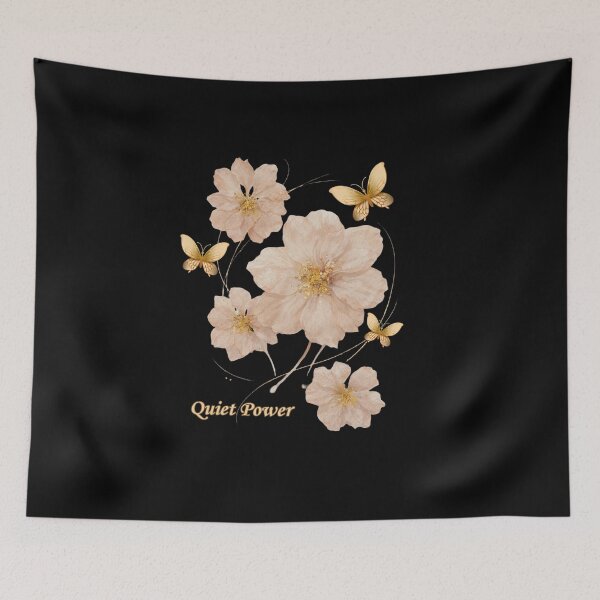 Item preview, Quiet Power Golden Butterflies & Botanical Flowers Aesthetic Gift designed and sold by DreamersDNArt.