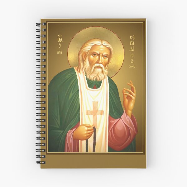 Item preview, Saint Seraphim of Sarov Orthodox icon designed and sold by orthodox-icon.
