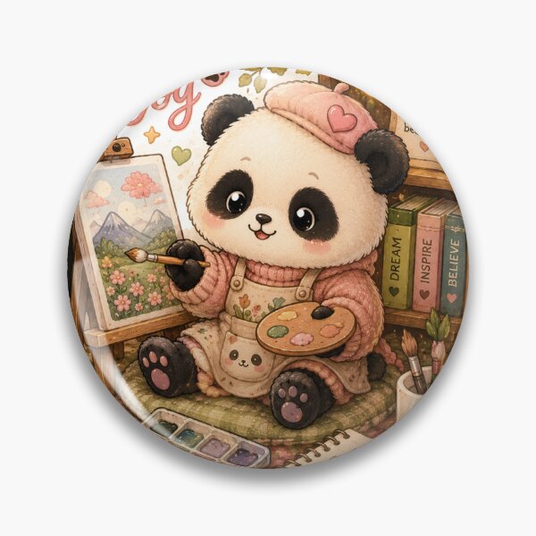 Item preview, Create Your Joy Cute Panda Artist Sticker | Cozy Kawaii Painting Aesthetic designed and sold by happyhub786.